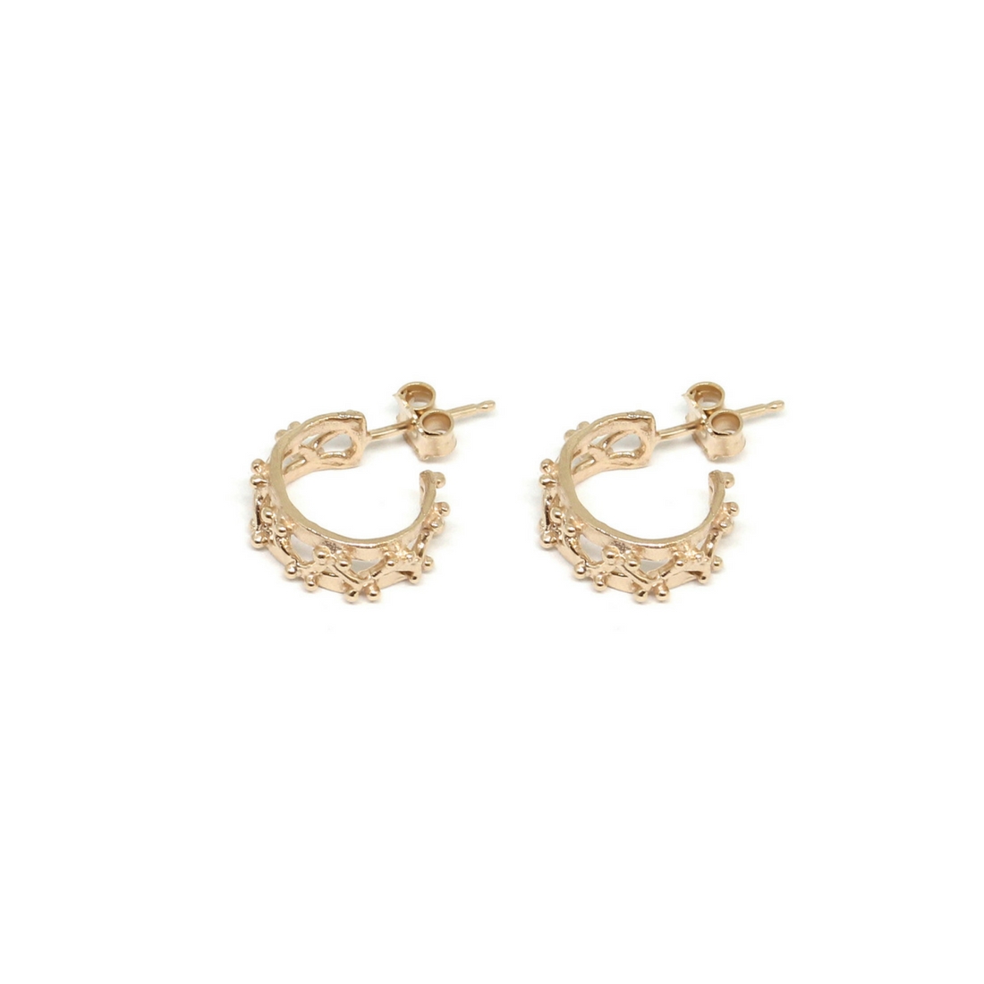 Little Beams Hoop Earrings Gold Plated Bronze Crafted with love by Co