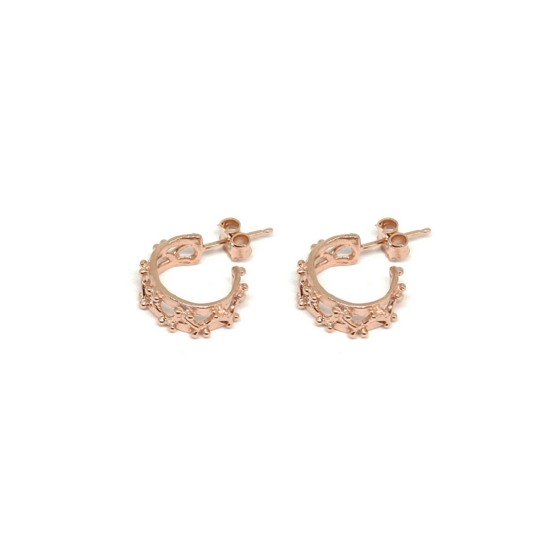 Little Beams Hoop Earrings Rose Gold Plated Bronze Crafted With Little Beams Hoop Earrings Rose Gold Plated Bronze Crafted With Love By Co Ro Jewels Now