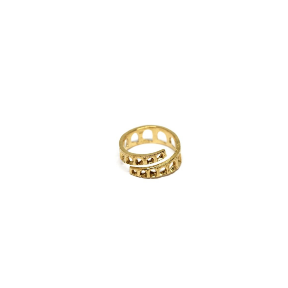 Aqueduct Thin Ring Rome Gold Silver
