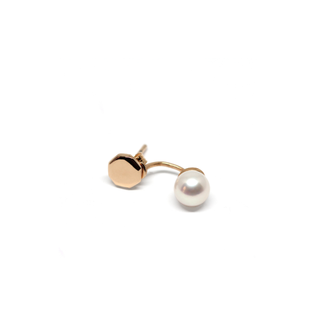 Pearl Stud Piercing Rose Gold Plated Silver